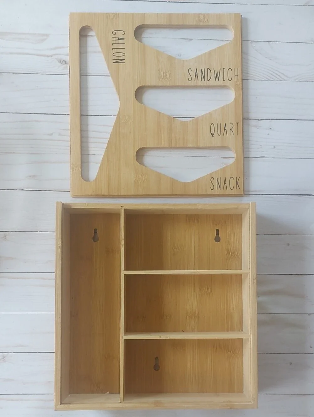 Bamboo Sandwich Bag Organizer - Natural